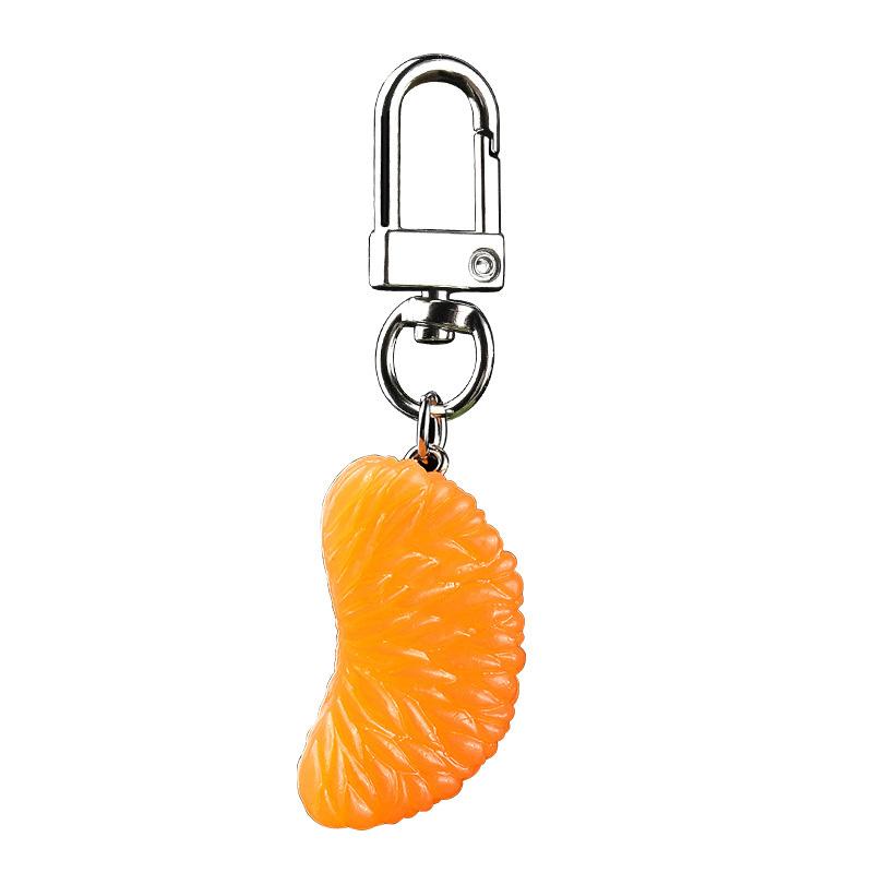 Cute Simulation Fruit Orange Keychain Trinket Simple Food Charms Women Girls Bag Pendant Jewelry Car Accessories Keyring