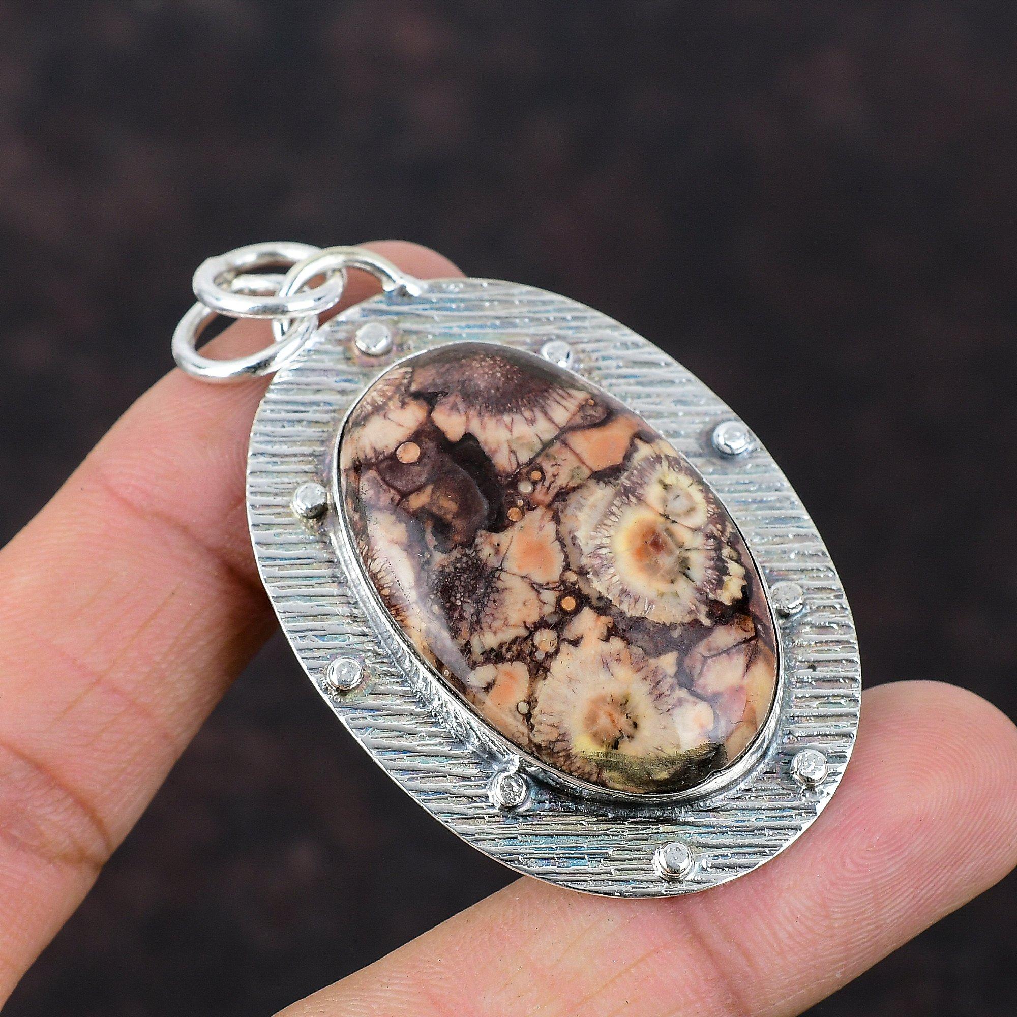 Подвеска из яшмы в виде птичьего глаза Ювелирные изделия из натуральных драгоценных камней Подвеска из стерлингового серебра 925 пробы Подвеска ручной работы Удивительный ювелирный подарок для мамы Дизайнерская подвеска