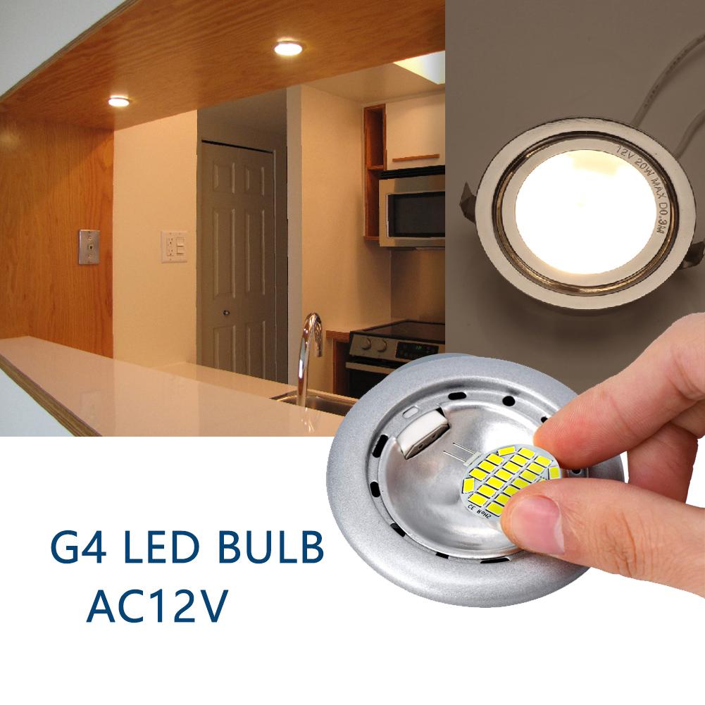 10 пакетов G4 ACDC 12 В 24 В круглый прожектор 3 Вт 5730SMD 24 светодиода без мерцания природный белый 4000 К вытяжка