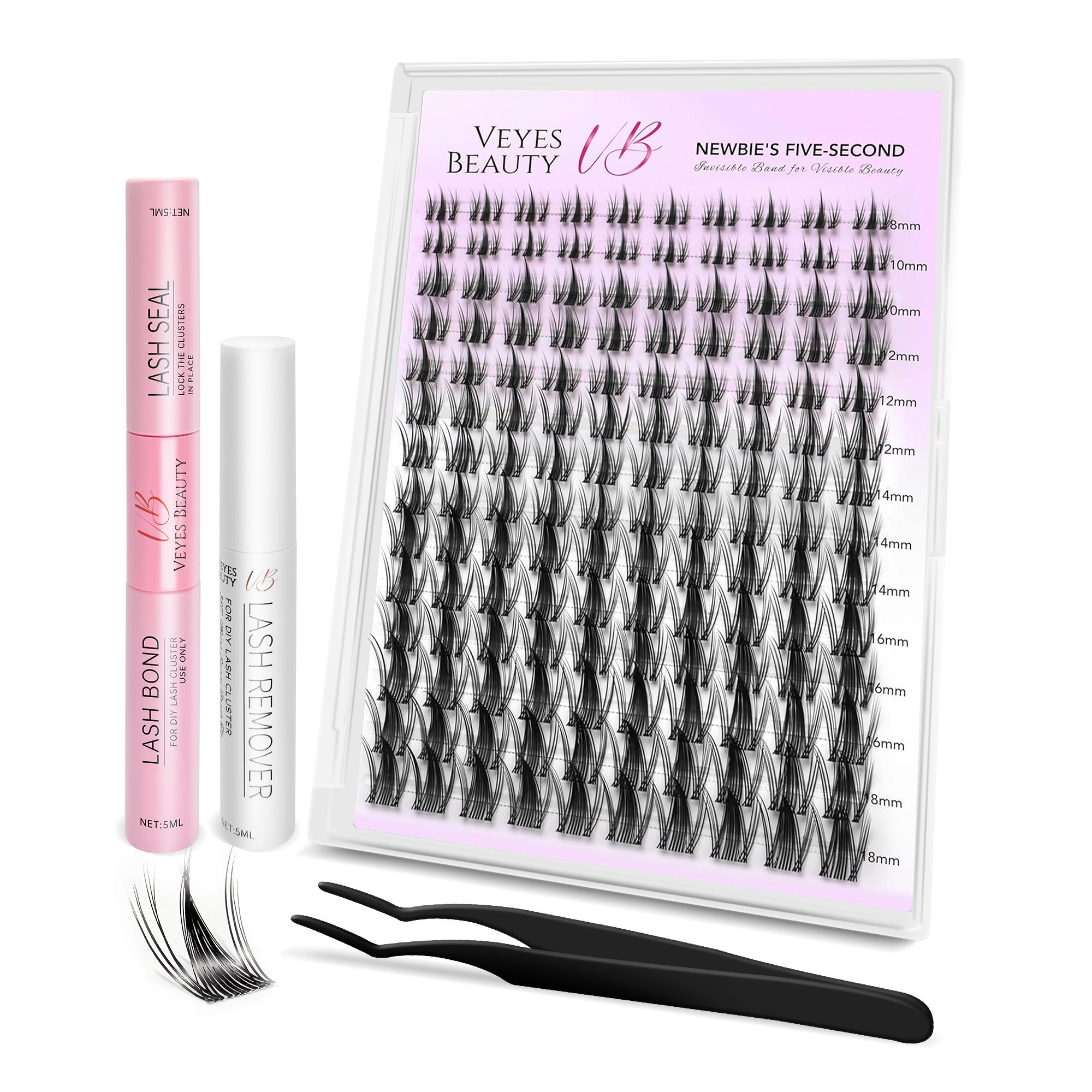veyesbeauty Manga Lash Clusters Dramatic Look Dynamic Volume Invisible Band Стойкие и многоразовые 140 пучков 8-18 мм