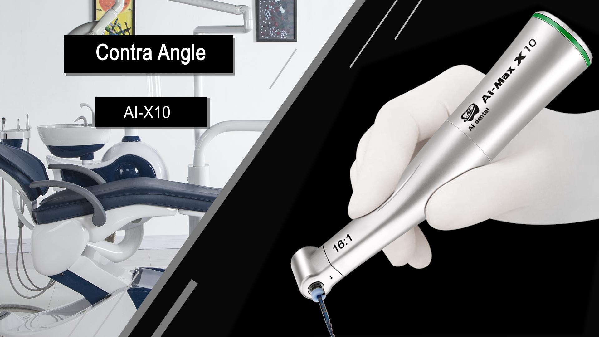 Стоматологический низкоскоростной наконечник AI-X10 16:1Редукционный угловой наконечник без оптоволокна