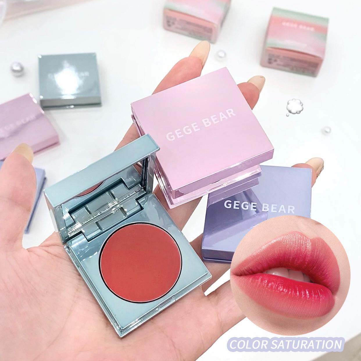 GEGE BEAR Lip Mud Blush Eyeshadow Multifunctional Cosmetics Slightly Tipsy Easy To Smudge Blush Palette