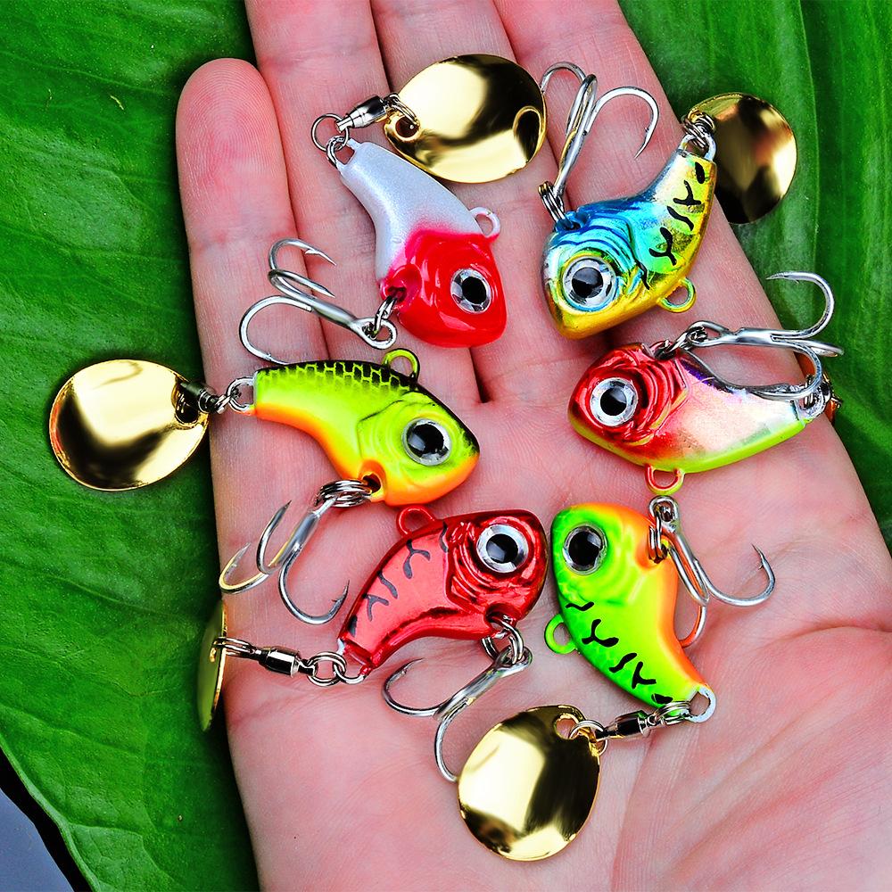 Proberos Long Throw Lure Bait with Sequins Rotating Vibration VIB Sequins Submerged Lure Bait