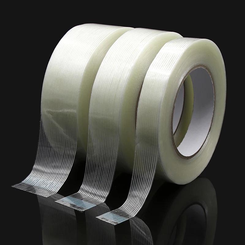 Striped Fiber Tape Lithium Battery Pack Insulation Wrap Fiberglass Tape Transparent Single Side Adhesive Seal Packaging Fixed