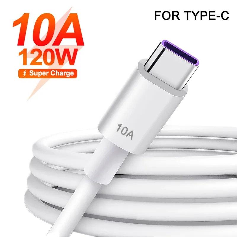 120W 10A USB Type C Cable Super Fast Charging Cable for Honor 50 Pro Huawei P50 Mate 40RS Pro Type-C Data Cable 0.25M/1M/1.5M/2M