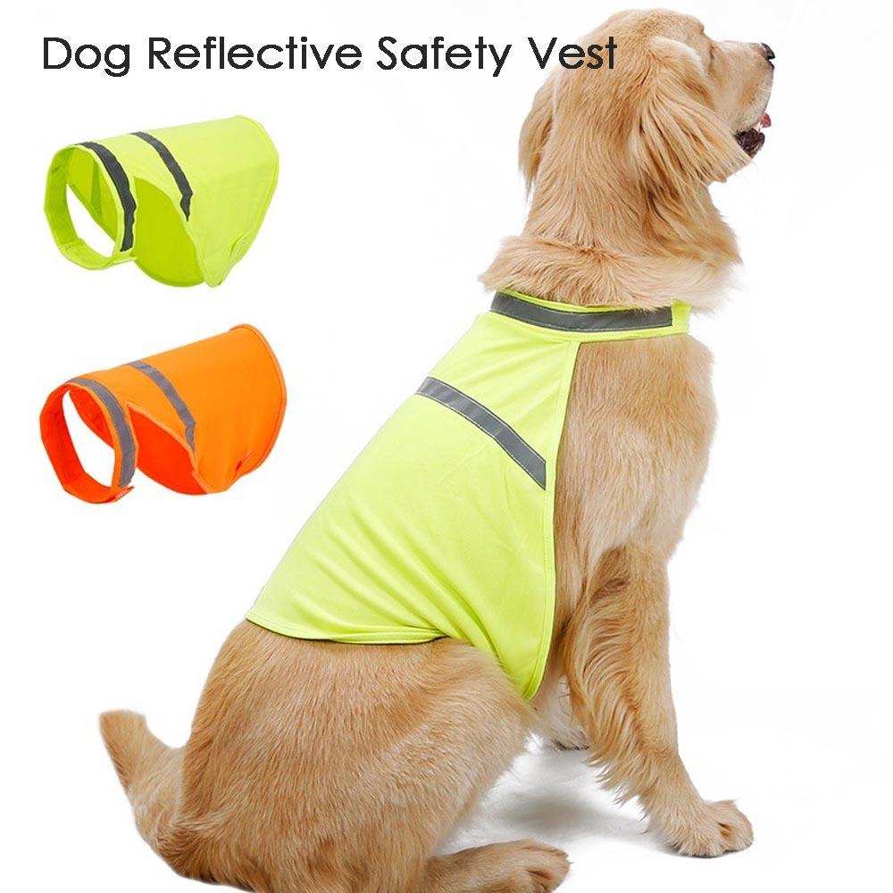 Светоотражающий жилет для собак, флуоресцентная одежда повышенной видимости для собак, светящаяся одежда для маленьких, средних и больших собак.