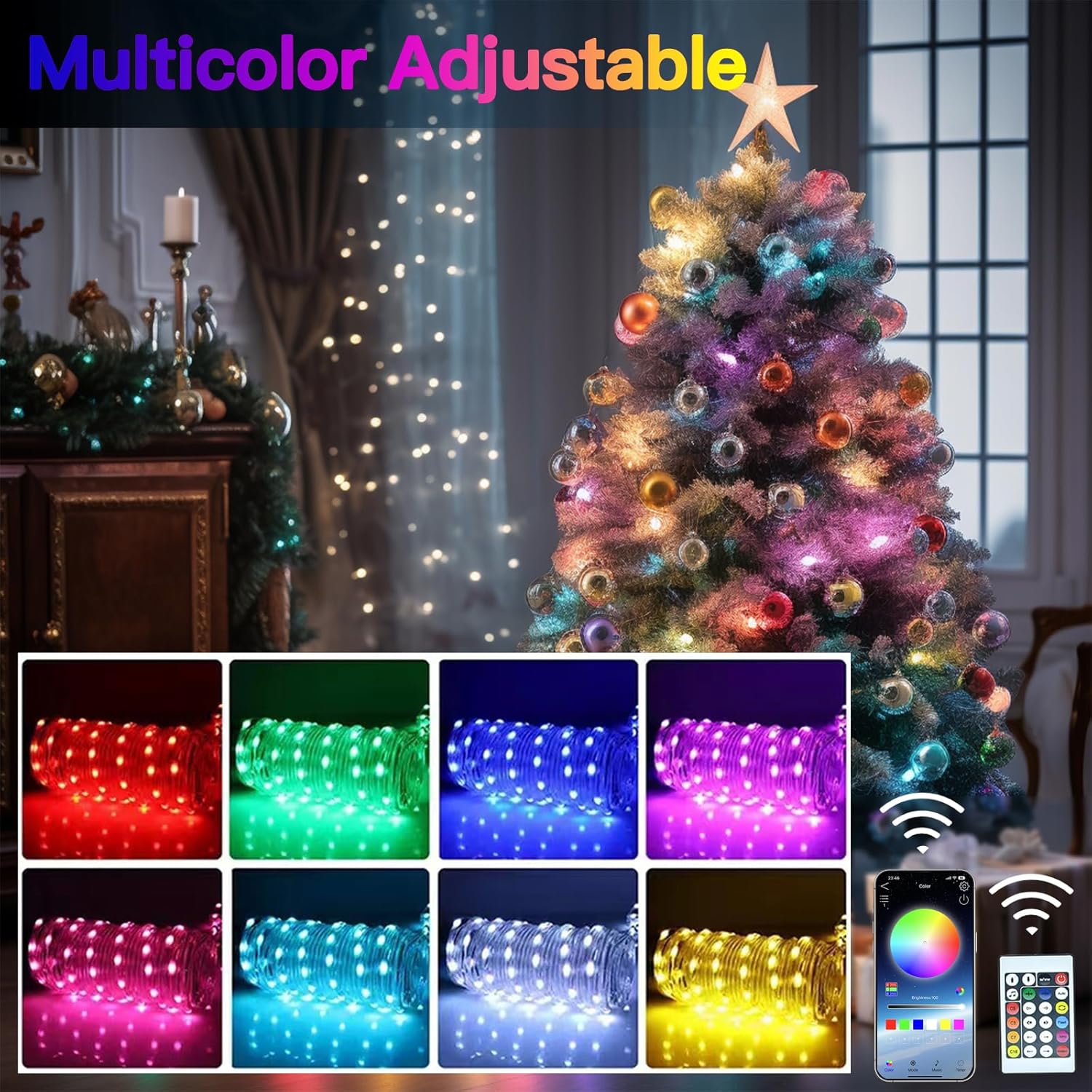 5M/10M/20M Умная светодиодная гирлянда USB RGB с приложением и пультом дистанционного управления для украшения комнаты, свадьбы, рождественской вечеринки