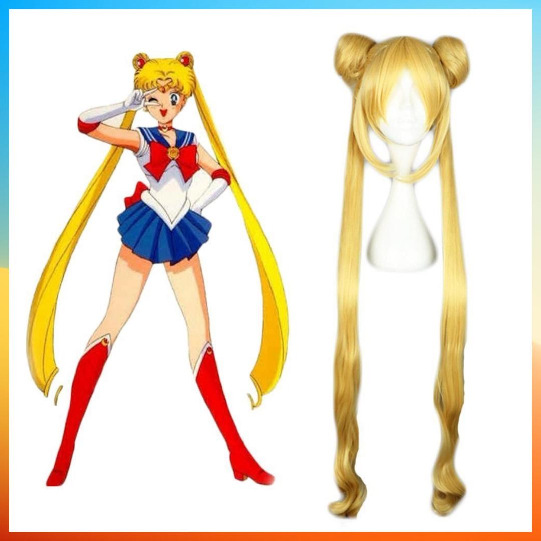 Парик для косплея Sailor Moon, модный длинный прямой парик для женщин