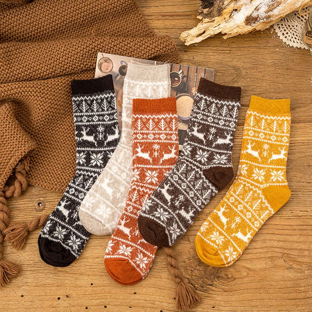 5 Pair Women Thick Soft Warm Fuzzy Socks Winter Wool Fluffy Cozy Socks Casual Home Sleep Socks