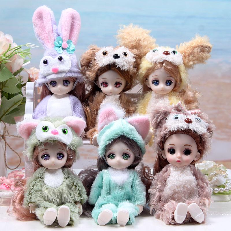 Кукла BJD с подвижными суставами, плюшевая одежда, кукла-девочка 17 см, игрушка для дня рождения, подарки