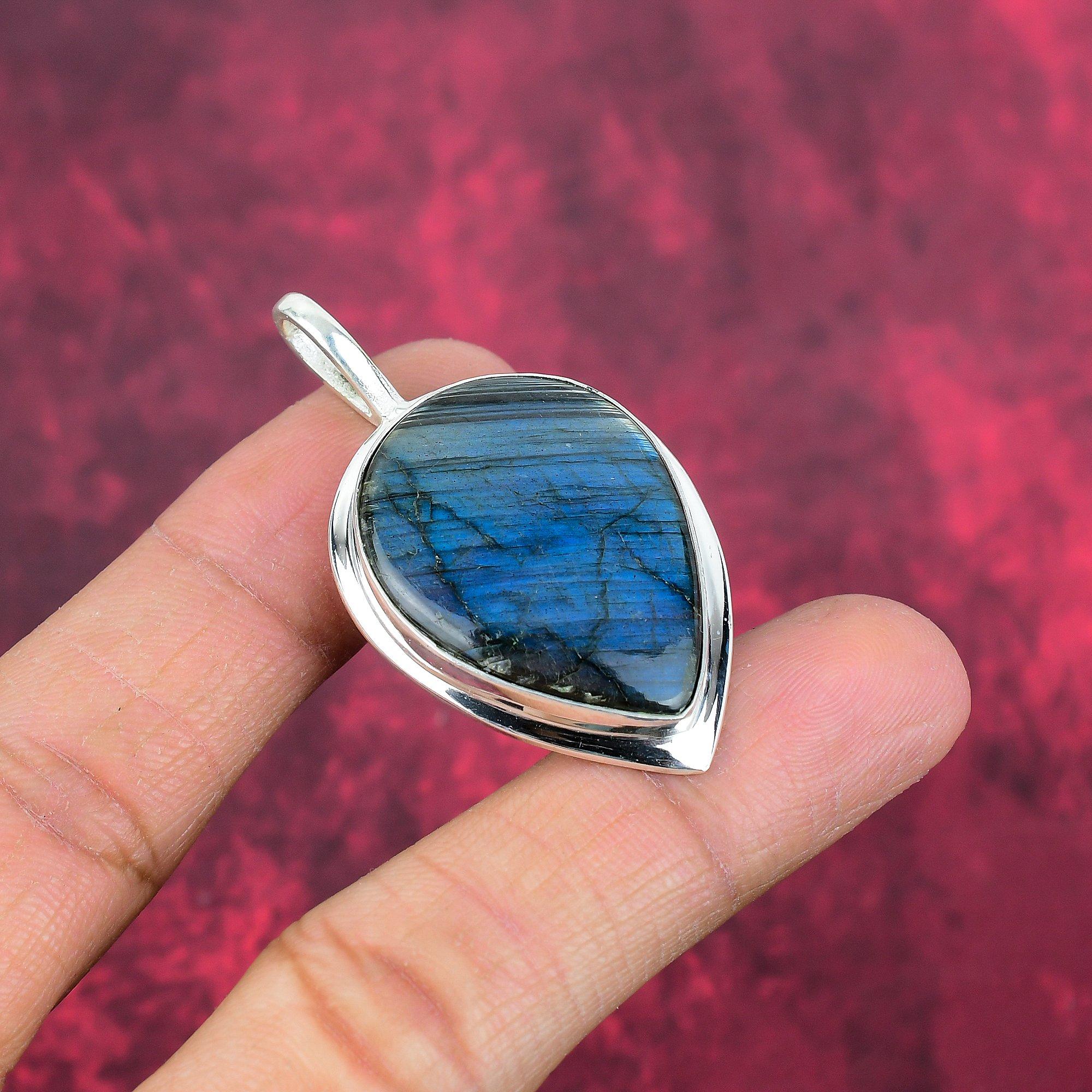 Labradorite Pendant, Handmade Gemstone 925 Sterling Silver Pendant Antique Jewelry, For Gift Silver Jewelry