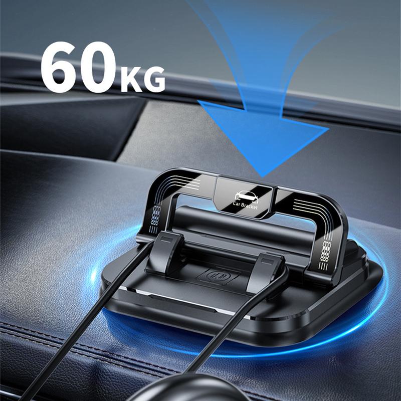 SEAMETAL Dashboard Car Phone Holder 360 Rotation Navigation Bracket Non-slip Silicone Mount Parking Phone Number Plate