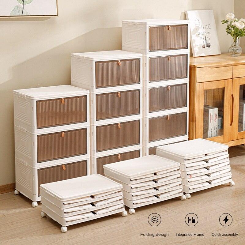 Transparent Shoe Box Folding Shoe Box Storage Box Installation Free Artifact Shoe Rack Dust Proof Dormitory Assembly Plastic Simple Shoe Cabinet