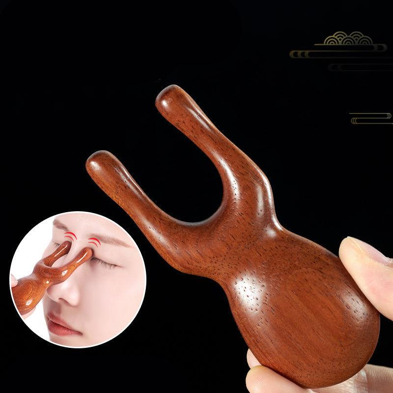 1 шт. Золотой сандаловый массажный гребень для носа и глаз, акупунктурный массажер, снимает ринит, улучшает циркуляцию крови, инструменты для соскабливания смолы гуаша