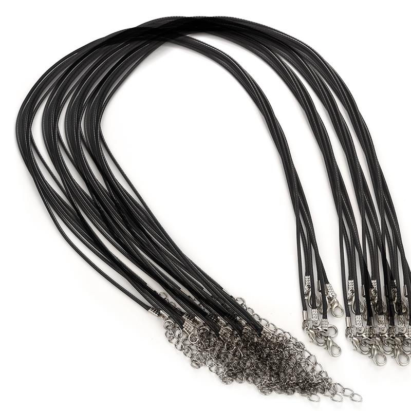 10/20/50 шт./лот, 1,5 мм, кожаный шнур, ожерелье с застежкой-лобстером, восковая веревочная цепочка для ожерелья «сделай сам», кулон, восковой шнур, ювелирные изделия