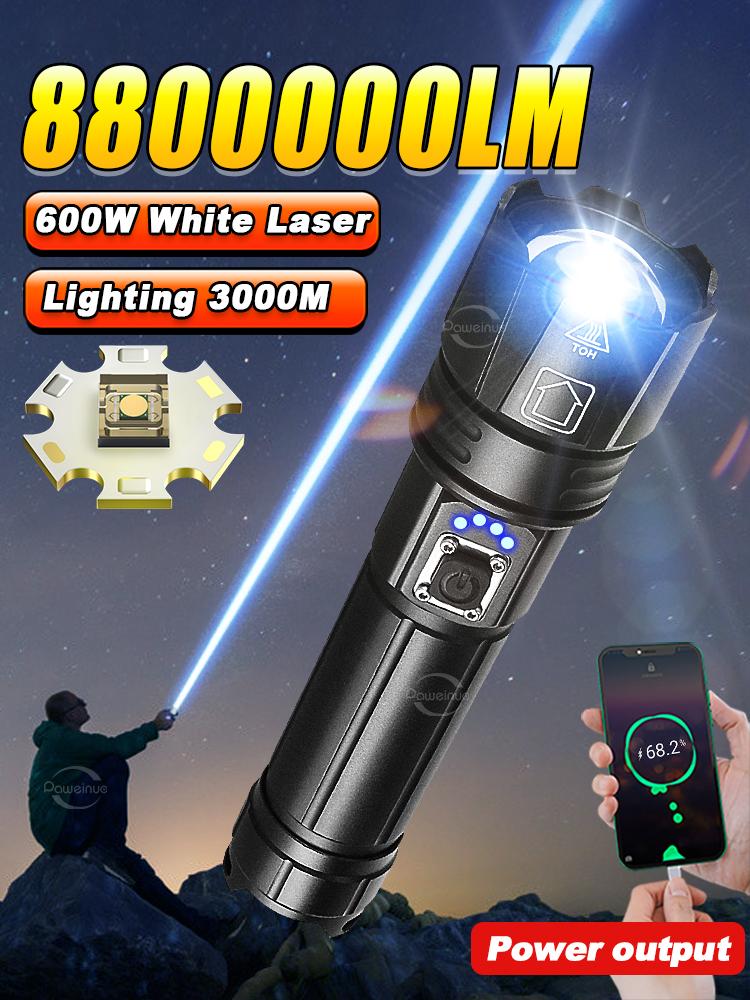 Самый мощный светодиодный фонарик USB перезаряжаемый фонарик высокой мощности фонарик дальний выстрел ручная лампа для кемпинга