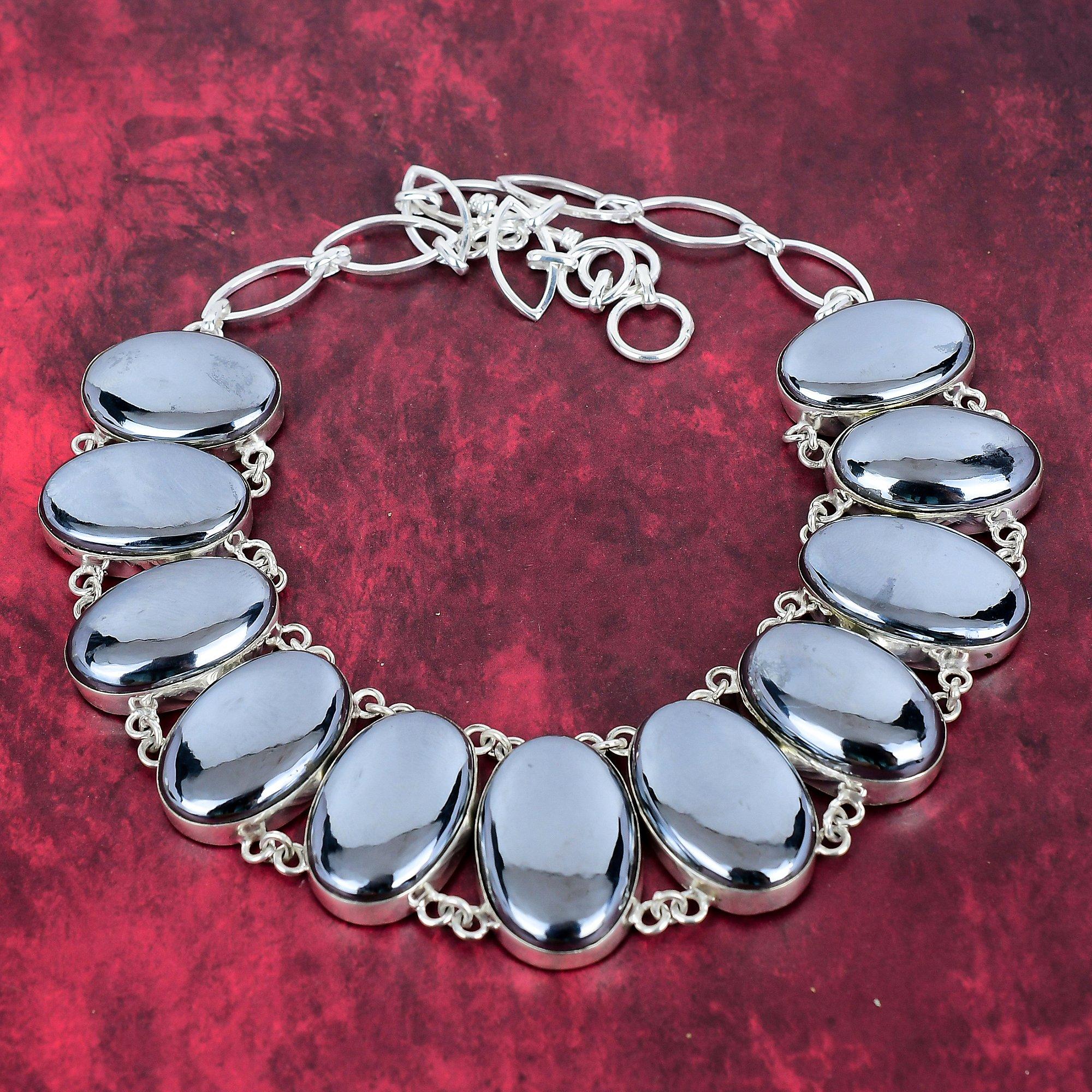 Natural Shungite Designer Necklace Handmade Jewelry, 925 Solid Sterling Silver Adjustable Chain Necklace Jewelry, For Thanksgiving