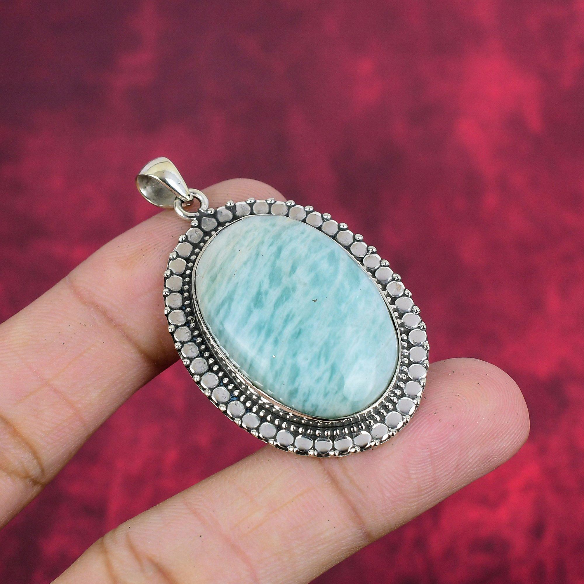 Ювелирные изделия из амазонита, кулон из стерлингового серебра 925 пробы, ювелирные изделия ручной работы с драгоценными камнями, подарки для жены, абсолютно новый кулон
