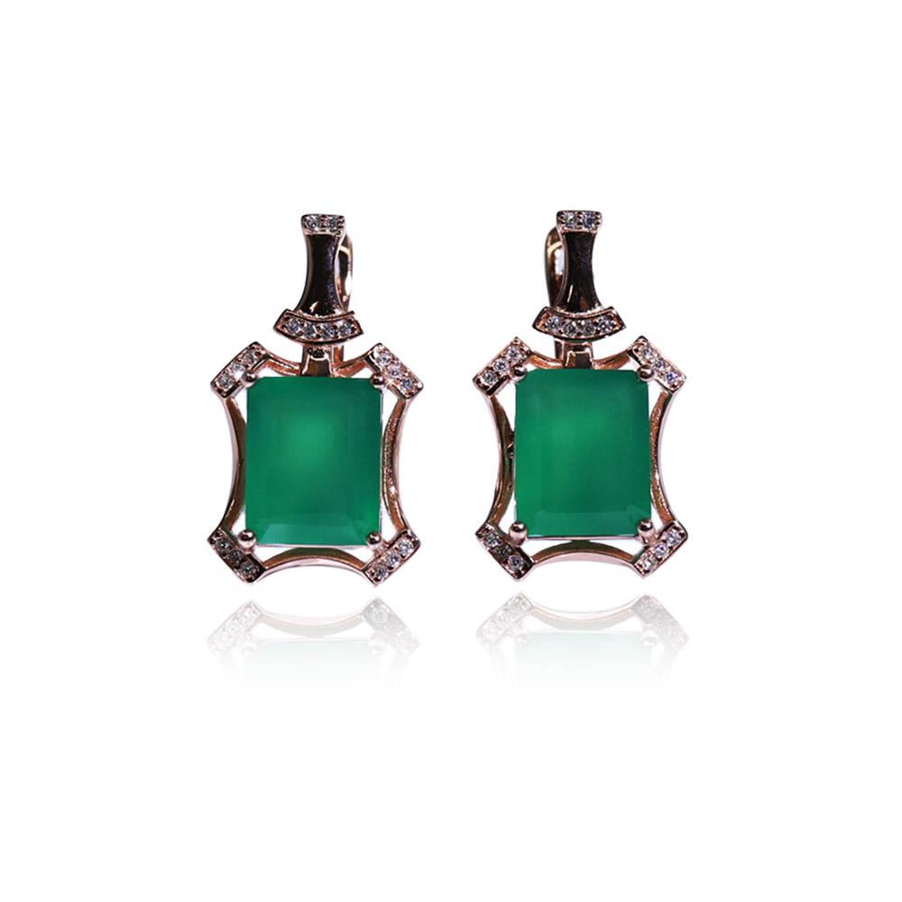 Серьги из стерлингового серебра 925 пробы с натуральным зеленым агатом, октябрь 8*10 мм, изысканные украшения из натуральных драгоценных камней для женщин и мам, хороший подарок