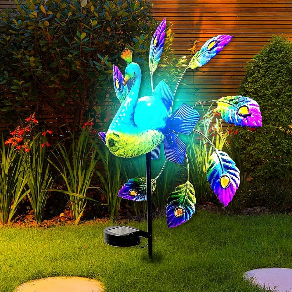 Sunbird Windmill Light Metal Art Outdoor Garden Fence Rotating Waterproof, Suitable for Weddings and Outdoor Decoration, Garden Fence Decoration