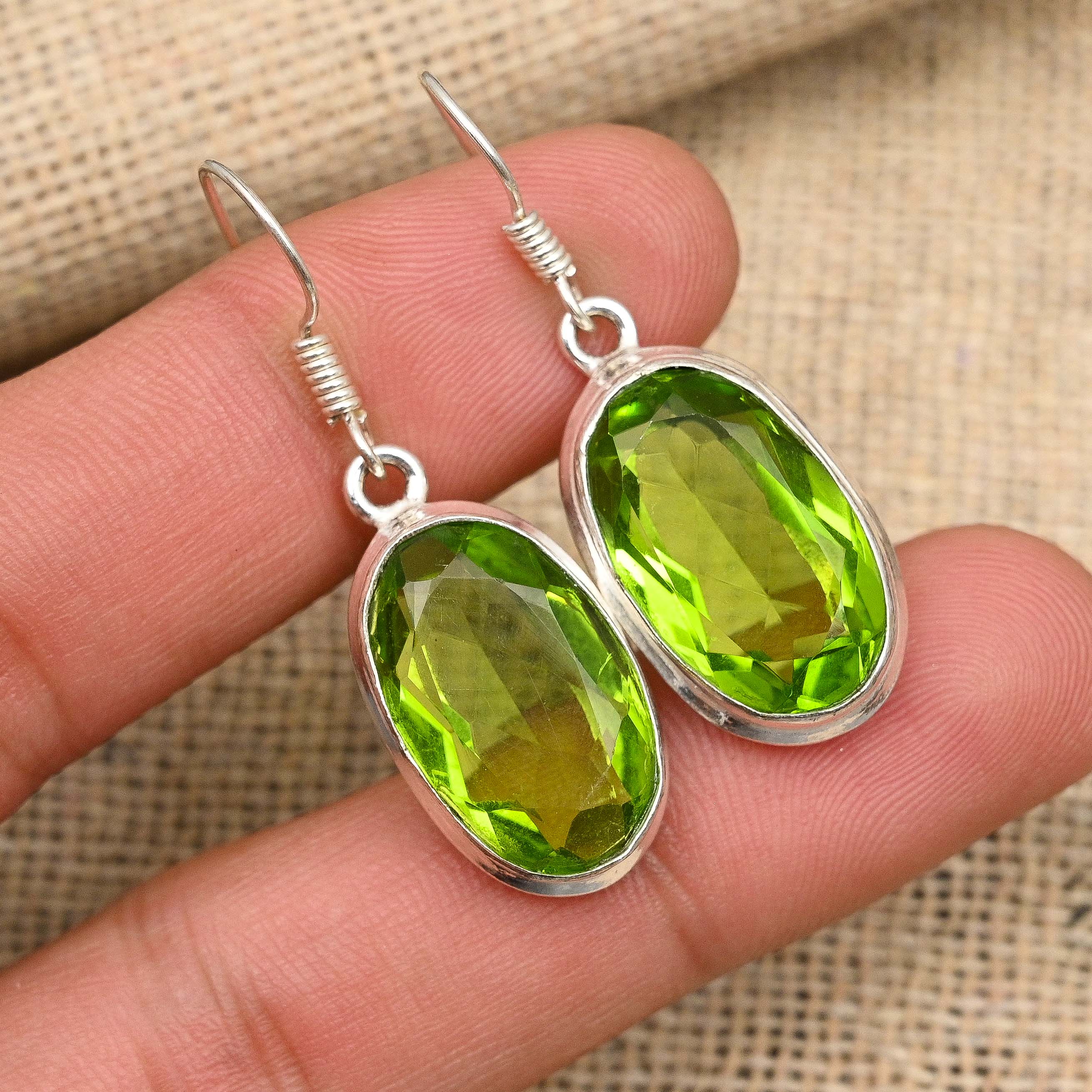 Ювелирные изделия из стерлингового серебра 925 пробы с драгоценным камнем перидот ручной работы на День Благодарения