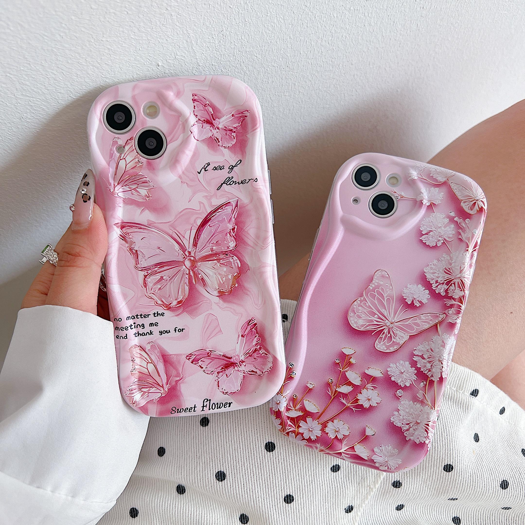 Силиконовый чехол для Xiaomi Redmi Note 14 13 Samsung A56 A26 A36 Oppo A3 A5 Pro Tecno Spark 30C Funda Cartoon Butterfly Flowers Cover Soft TPU Bumper