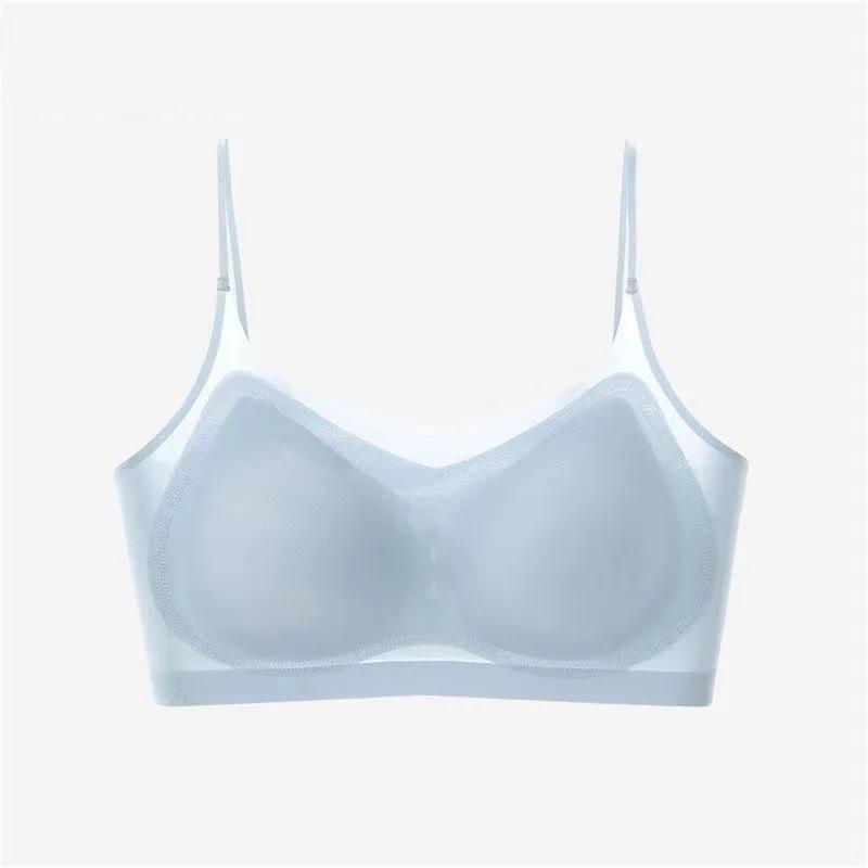 Ultra Thin Bra Push Up Bra Ice Silk Seamless Underwear Women's Thin Section Breathable Sling Beautiful Back Vest Sleep Bralette Plus Size Bras