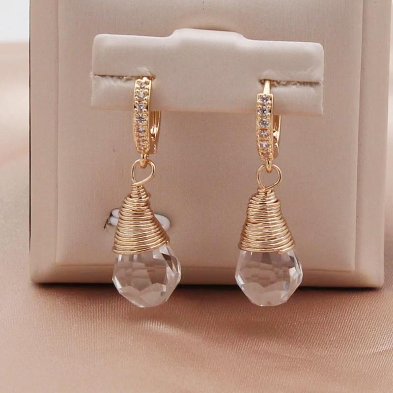 Новые модные серьги-капли в форме капли с кристаллами для женщин, модные серьги с цирконом, ювелирные изделия, аксессуары для вечеринок