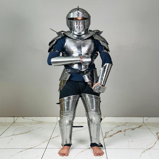 Knight Armor Suit Medieval German Full Suit of Armor Gothic 14Th Century Larp Cosplay Décor Best Gift