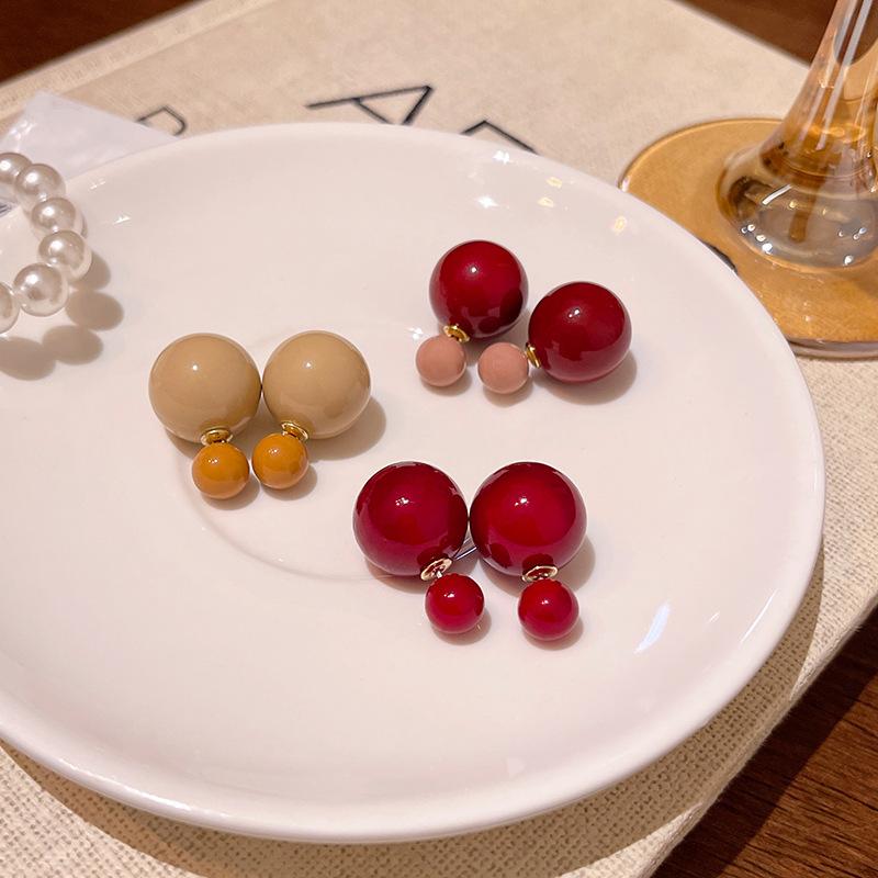 Серьги с имитацией жемчуга Advanced Feeling Two Style с двумя сторонами, маленькие и большие, для женщин