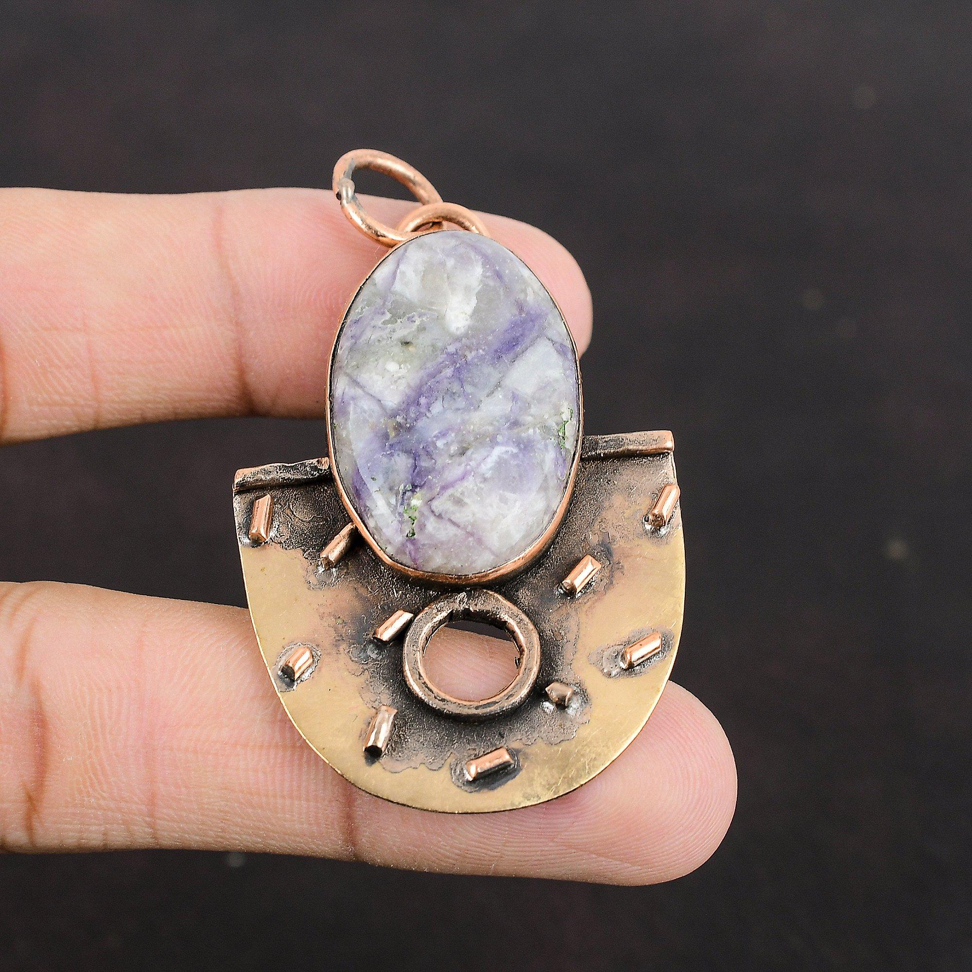 Подвеска Тиффани Джаспер Медный кулон Подвеска с драгоценным камнем Ручная работа Последний дизайн Подвеска Тиффани Джаспер Ювелирные изделия Подарок на годовщину Медные украшения