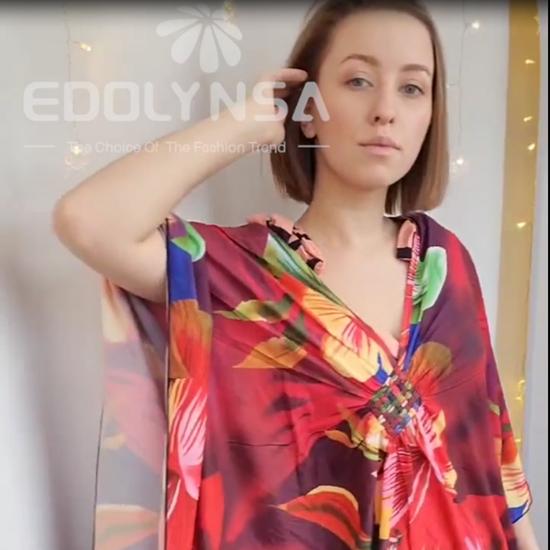 2022 накидки с принтом, сексуальное летнее пляжное платье с глубоким v-образным вырезом, туника, кафтан, женская пляжная одежда, купальник, халат De Plage Q1289