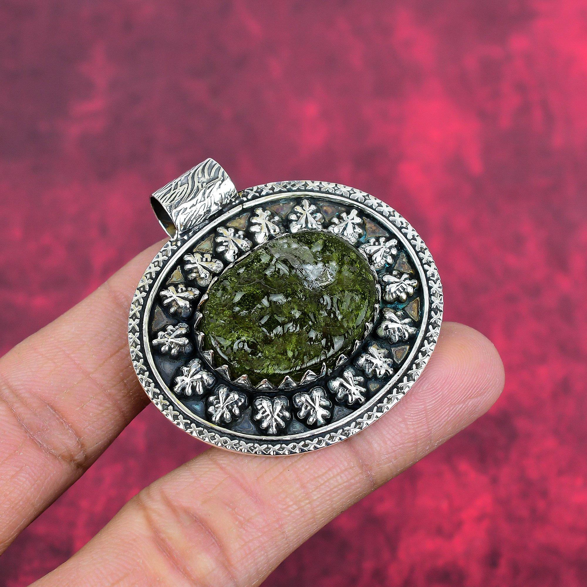 Подвеска из молдавита, ювелирные изделия из стерлингового серебра 925 пробы, подвеска из драгоценного камня, подарок для ее изысканных украшений ручной работы