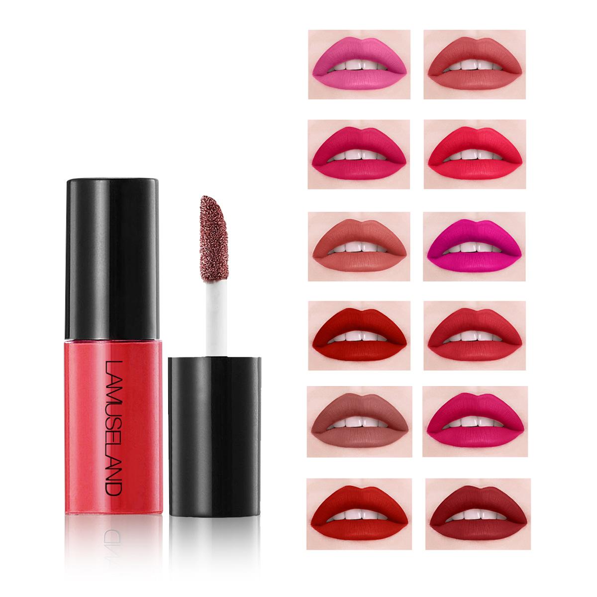 12Colors/Set Mini Cute Long-Lasting Lipstick Matte Mini Lip Gloss Waterproof Travel Kit