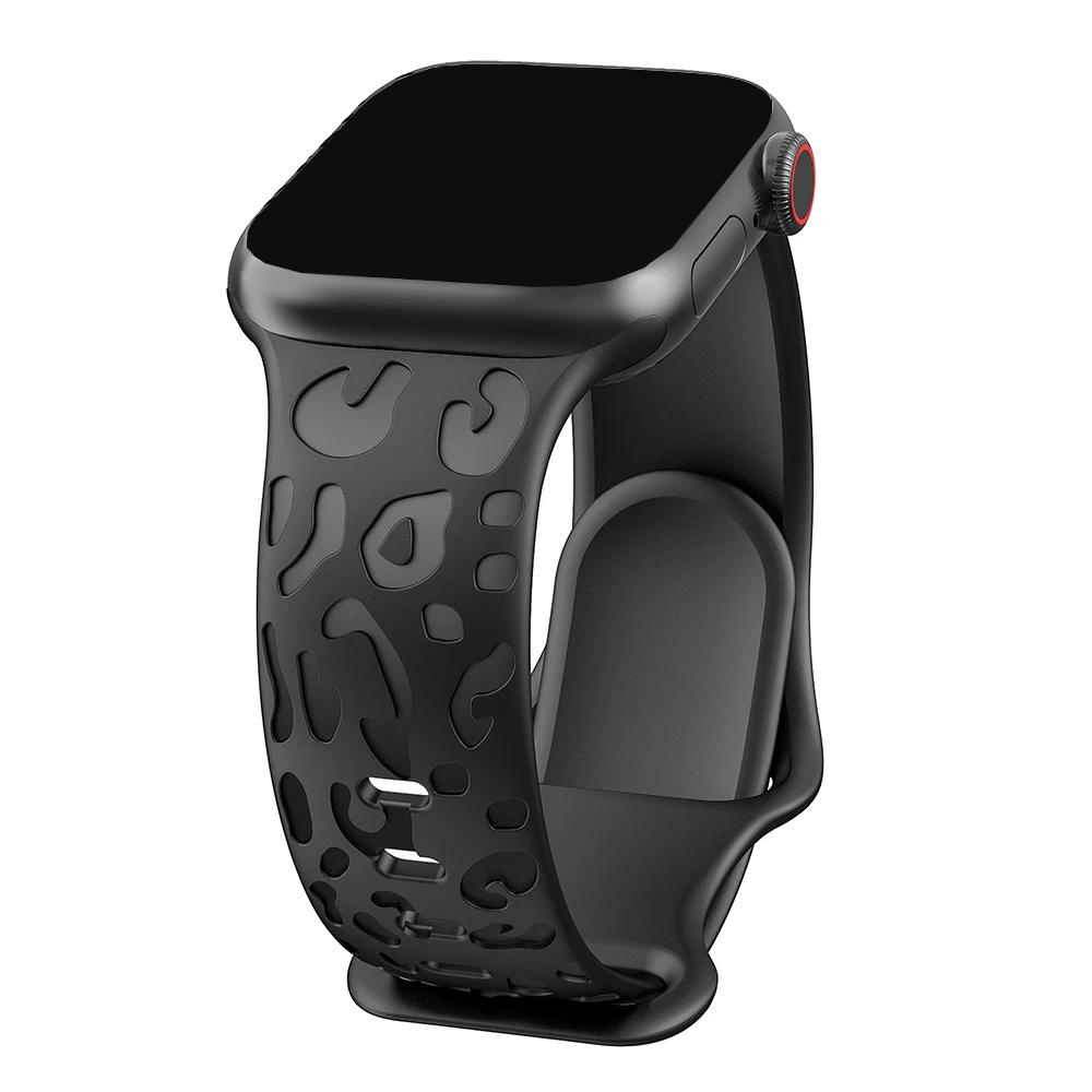 Силиконовый ремешок с гравировкой для Apple Watch — гибкий, легкий, разных цветов