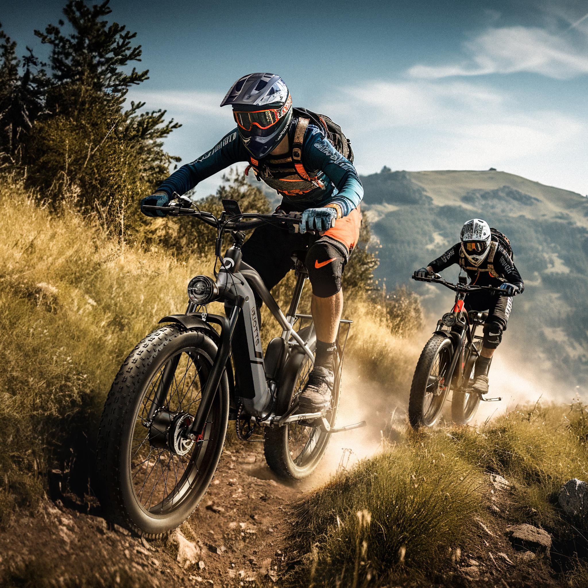 Электровелосипед DUOTTS F26 с сиденьем, мощный двигатель 1500 Вт, аккумулятор 48 В 20 Ач, городской, 26*4.0, толстые шины, снежный электровелосипед, гидравлический тормоз, электровелосипед