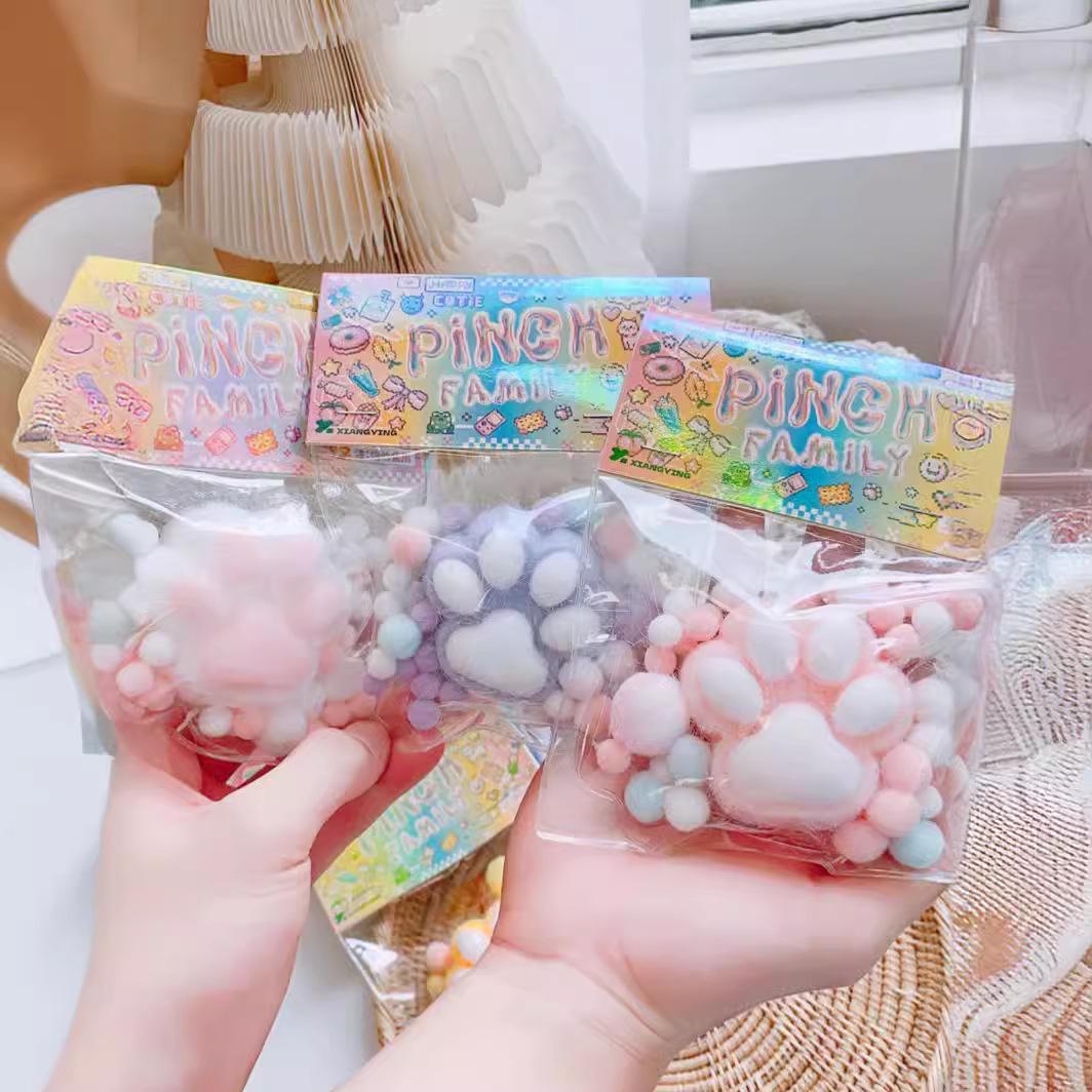 Игрушки для снятия стресса, большие кошачьи лапки, кавайные, блестящие, вафли, сенсорные, антистрессовые, СДВГ, мягкие игрушки-моти для взрослых и детей, подарок