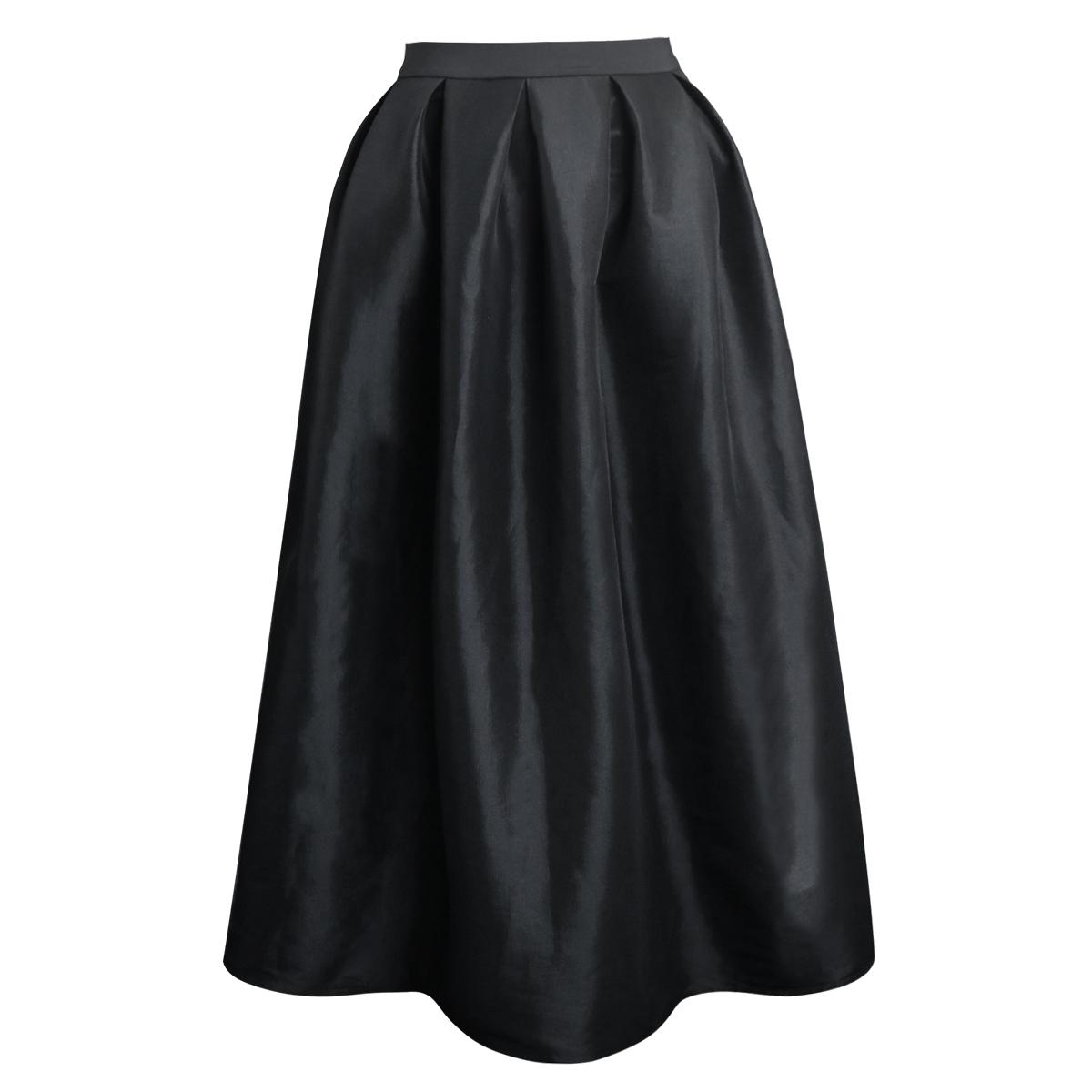 AOMEI Макси-черная юбка для женщин с высокой талией, плиссированные повседневные вечерние праздничные юбки больших размеров, длинные юбки