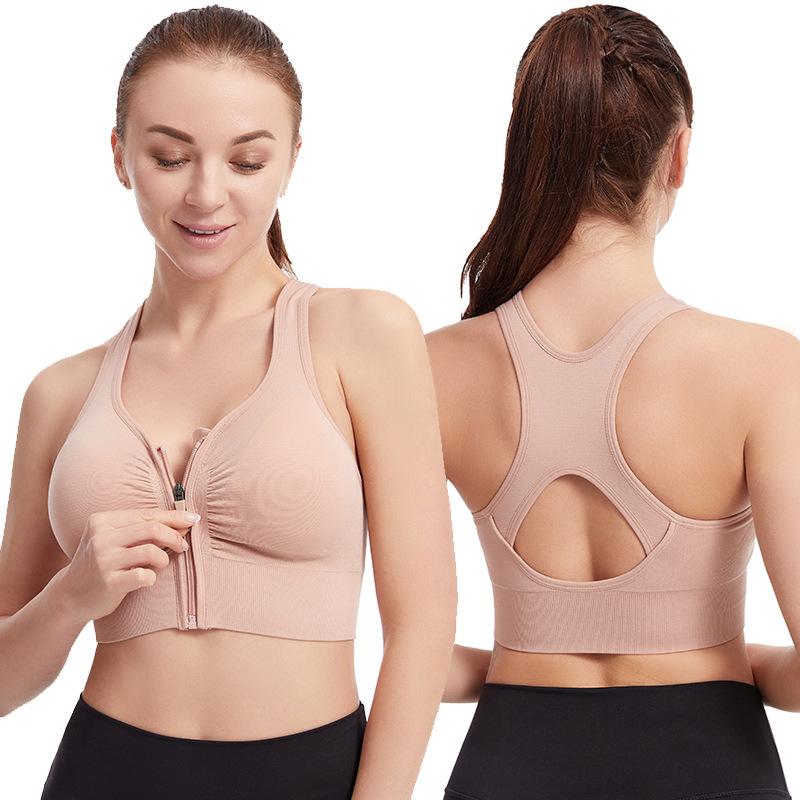Women Bounce Control Zip Sports Bra Zip Front Sports Bras for Women Support Bras Wirefree High Impact Workout Yoga Tops