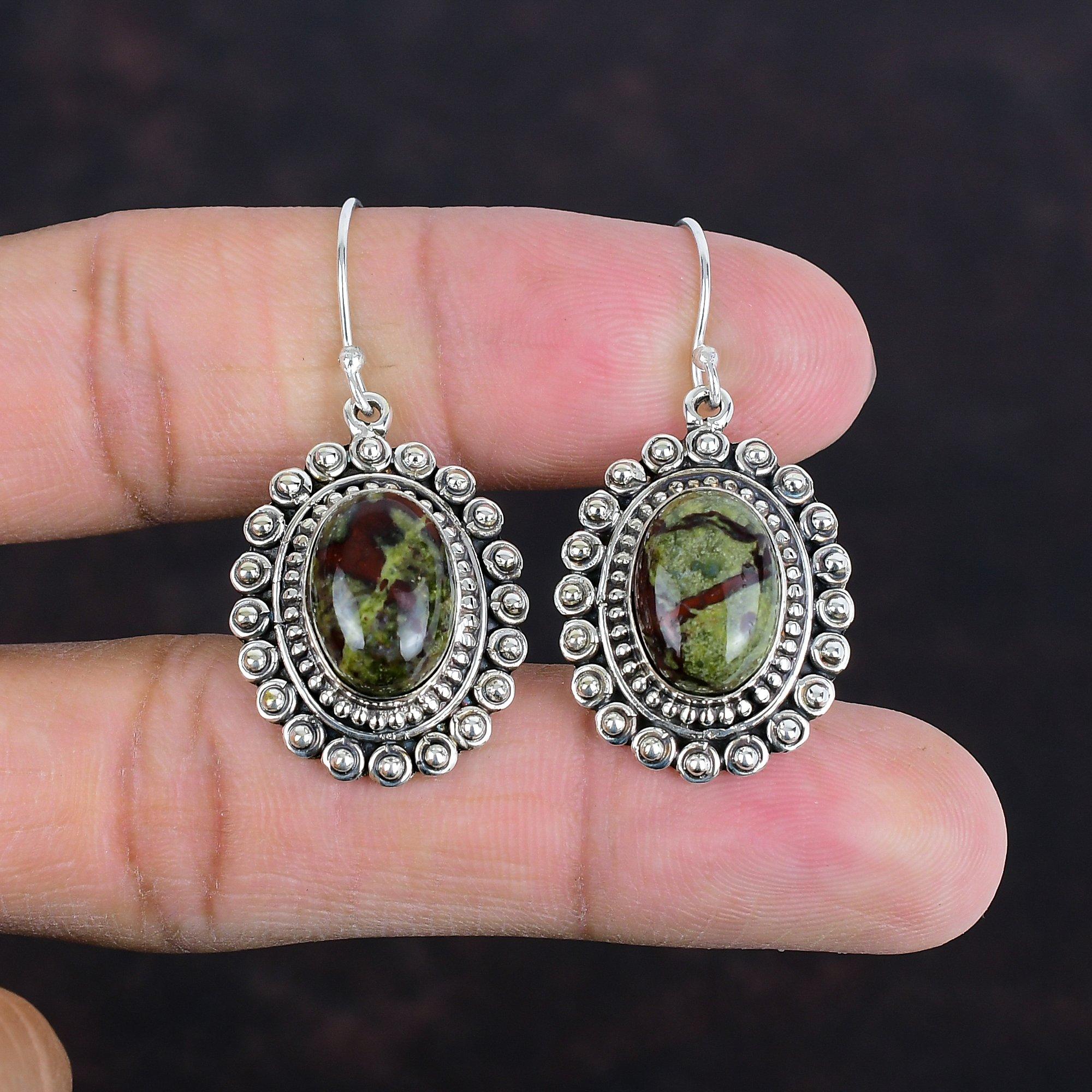 Серьги с драконьим кровавым камнем, серьги из драгоценного камня, серьги из стерлингового серебра 925 пробы, винтажные серьги ручной работы, достойные ювелирные изделия, женские серьги, подарки для нее