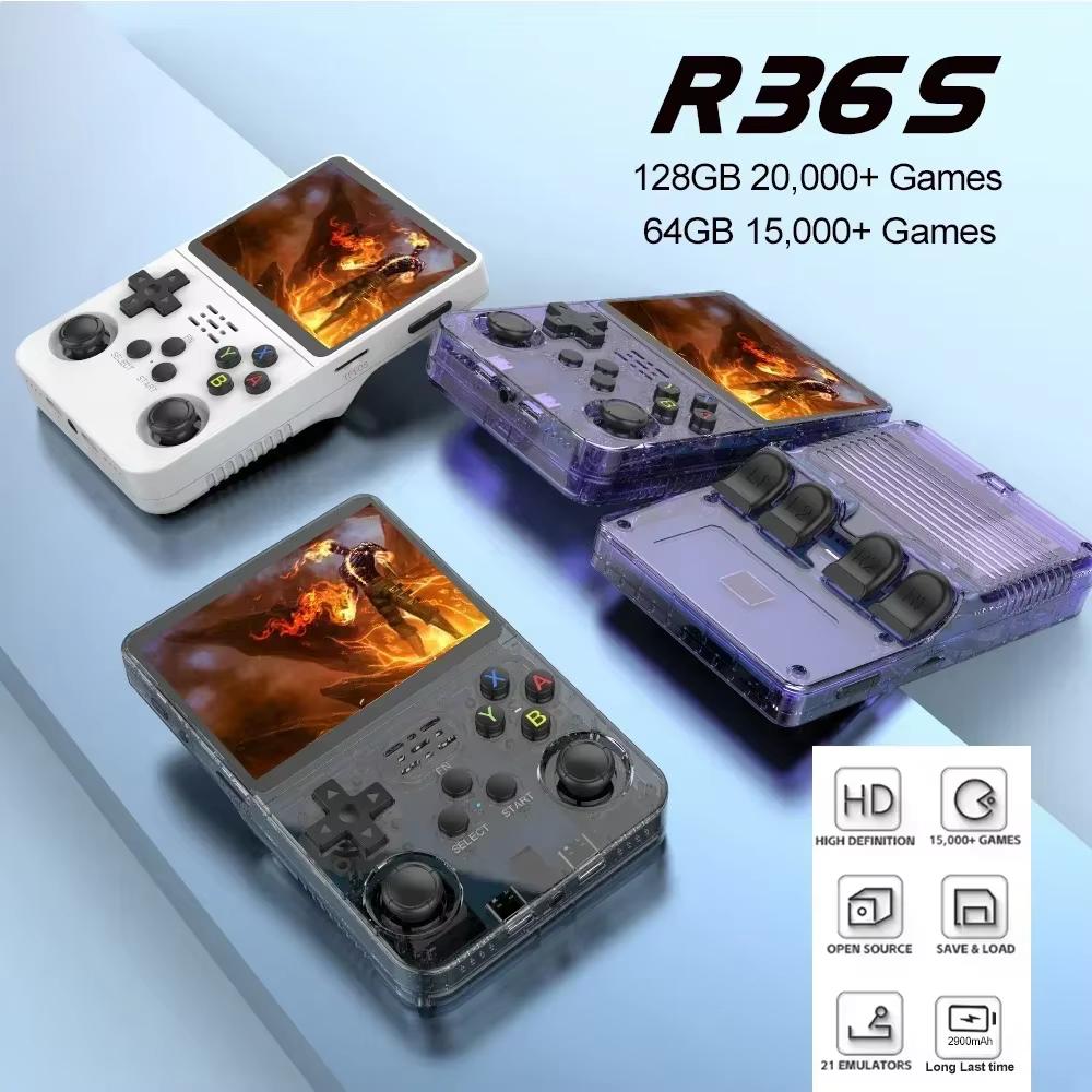 R36S Ретро портативная игровая консоль 3,5-дюймовый IPS-экран 20000 классических игр Консоли Система Arkos Портативный карманный видеоигровой плеер