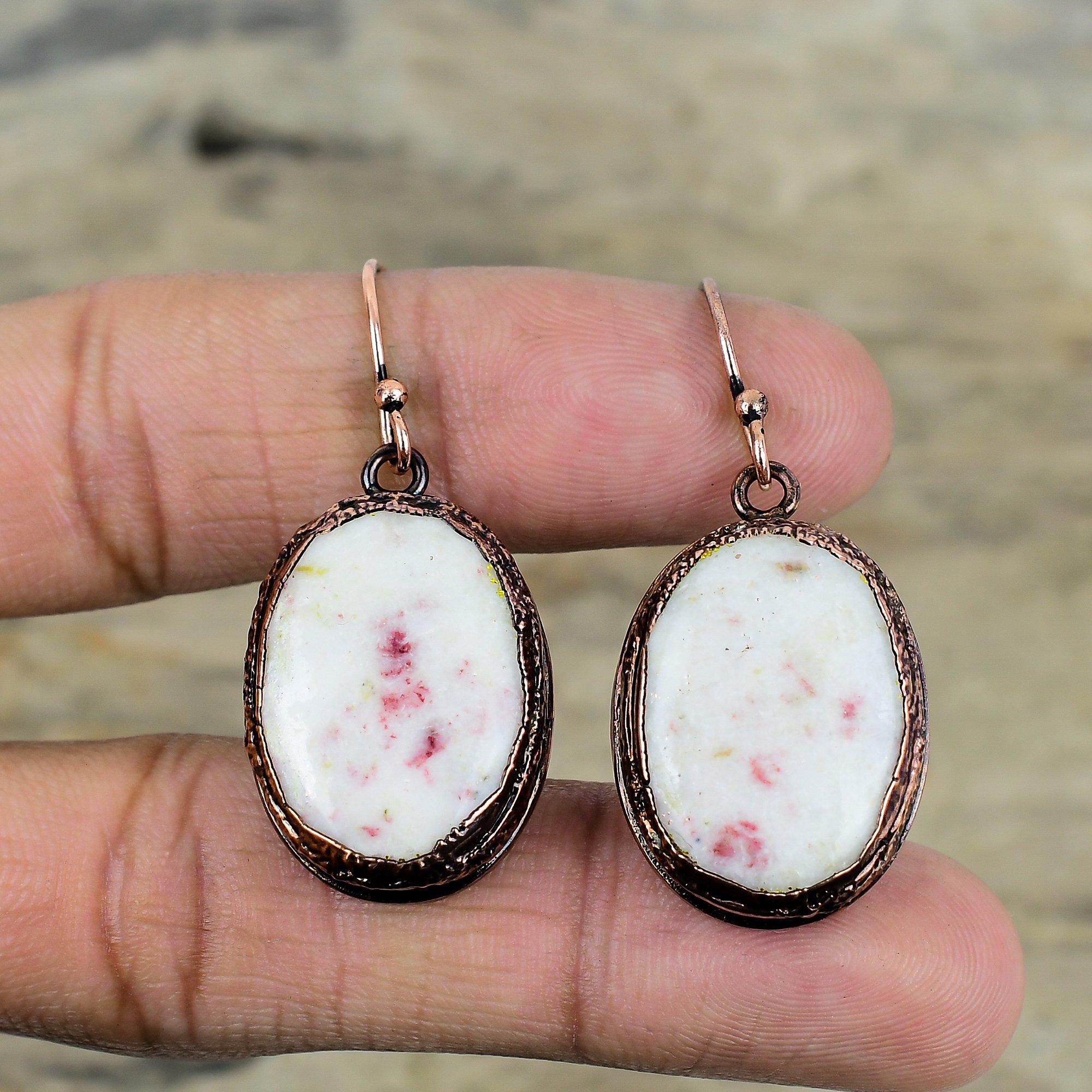 Серьги из киноварита, гальванопластические медные серьги, серьги ручной работы, элегантные ювелирные изделия, серьги из настоящих драгоценных камней, гальванопластические ювелирные изделия, подарки для нее