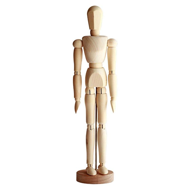Wooden Jointed Doll Man Artist Figures Model Cartoon Blockhead Jointed Model Puppet