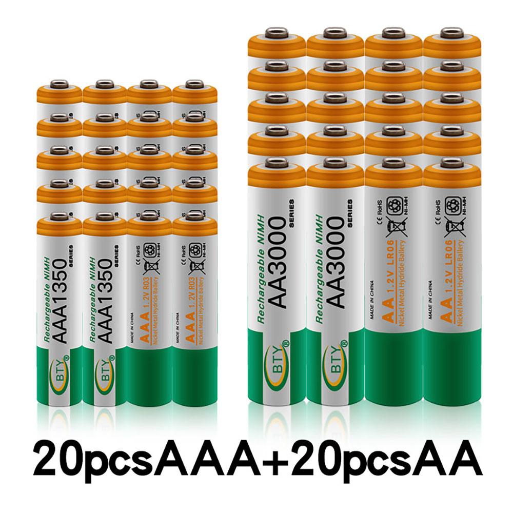 1.2V AA 3000mAh Ni-MH Rechargeable Battery + AAA Battery 1350mAh Rechargeable Battery Ni-MH 1.2V AAA Battery