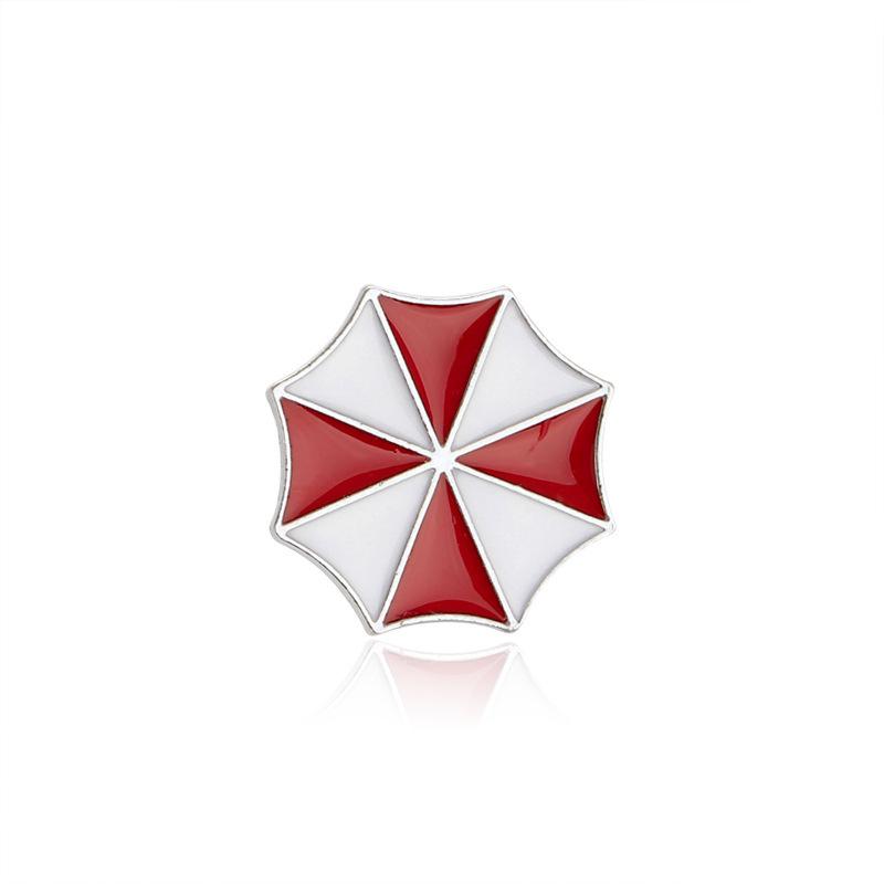 Биологическая брошь, булавка, Alice Umbrella Corporation, красно-белая эмаль, логотип, амулет, значок, популярные ювелирные изделия из фильма, для мужчин и женщин, булавка