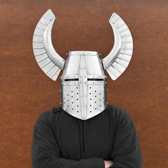 Medieval Templar Helmet Knight Teutonic Wing Helmet Great Horned Warrior Helmet Fantasy Winged Cosplay Armor for LARP Collectors