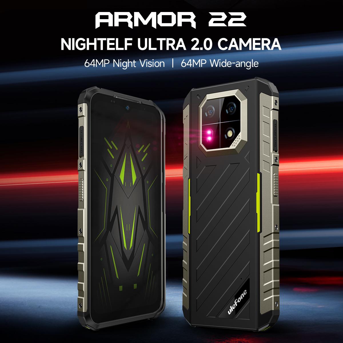 Ulefone Armor 22 Rugged Phone ,16GB (8GB+8GB) RAM ,128GB ROM , Android 13 NFC 64MP 4G Smartphone