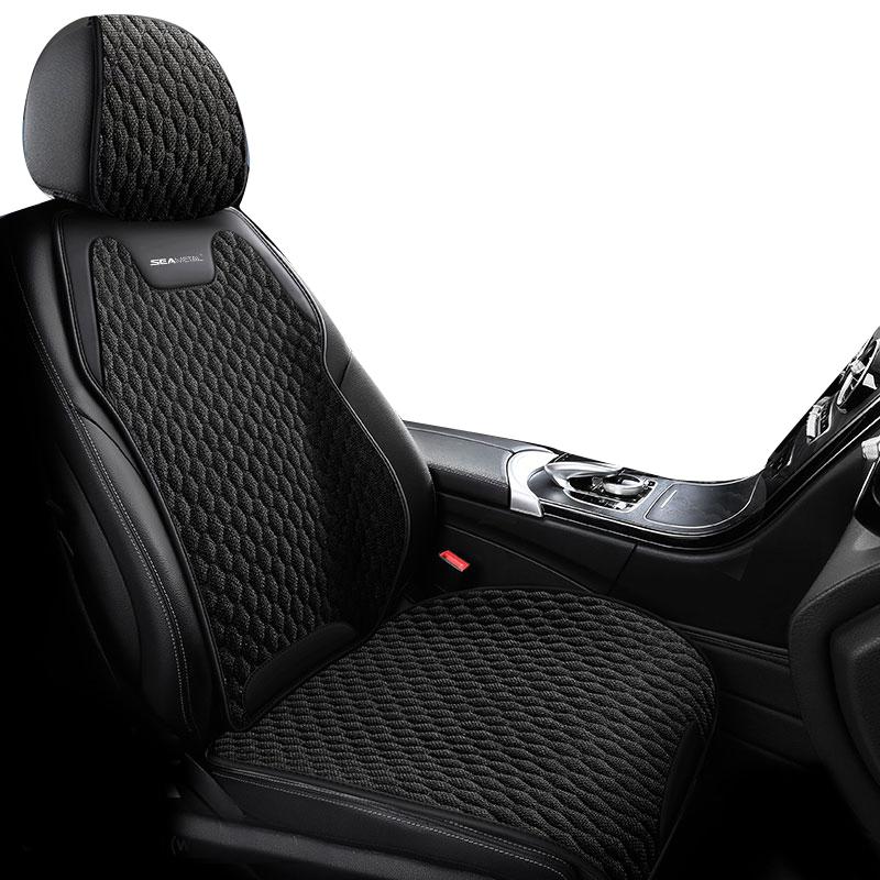 SEAMETAL Flax Car Seat Cover Front/ Rear Linen Fabric Cushion Breathable Protector Mat Pad Universal For Most Truck SUV Van