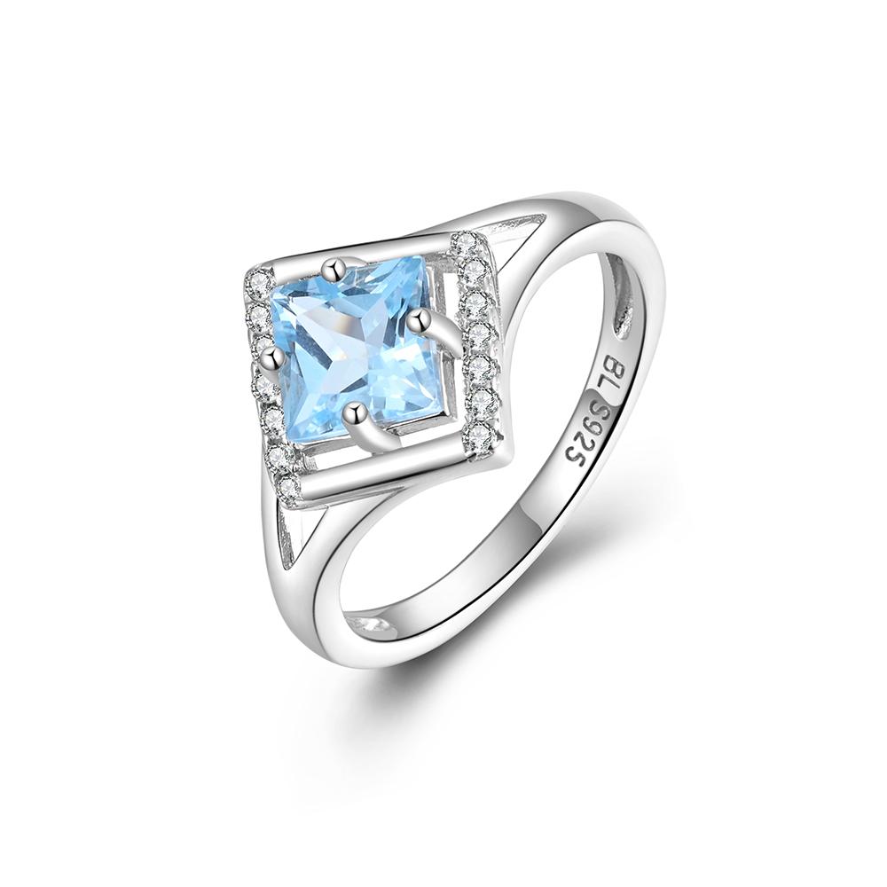 Великолепное кольцо с натуральным небесно-голубым топазом из серебра 925 пробы, элегантное, легкое, роскошное, для женщин, на годовщину, вечеринку или банкет