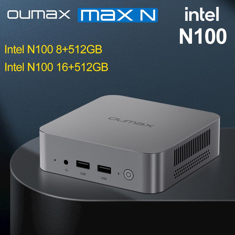 Мини-ПК OUMAX N100 12-го поколения Intel N100 16 ГБ DDR4 500 ГБ SSD Win11 Pro Dual 1000M LAN Wifi5 BT5.0 настольный компьютер